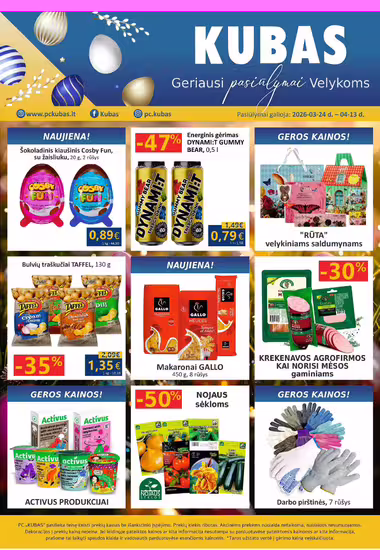 Kubas akcijų leidinys (Galioja nuo 03-24 iki 04-13)