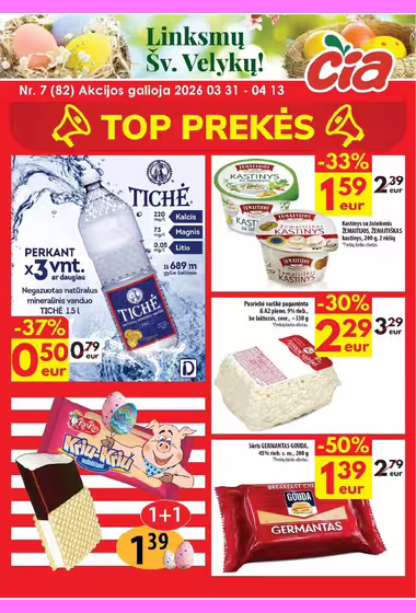 Čia Market akcijų leidinys (Galioja nuo 03-31 iki 04-13)